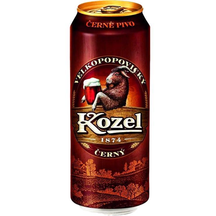 Пиво Velkopopovicky Kozel темное фильтрованное пастеризованное 3,7% 450 мл., ж/б