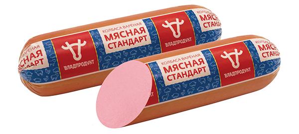 Колбаса вареная Владимирский Стандарт мясная стандарт 1,3 кг., полиамид
