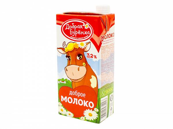 Молоко 3,2%, Добрая Буренка, 900 мл., тетра-пак