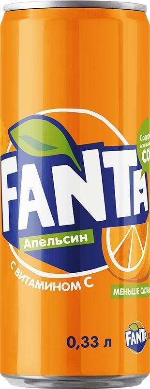 Напиток газированный Fanta апельсин 250 мл., ж/б