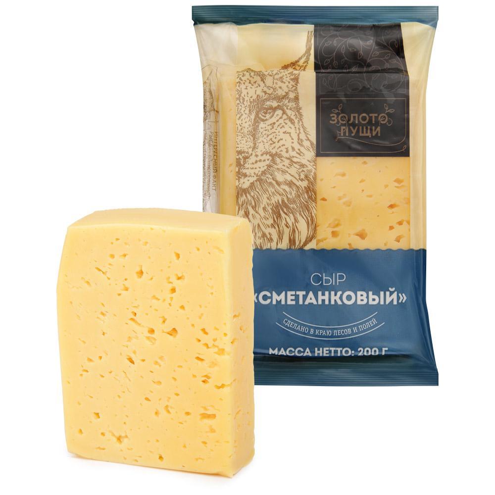 Сметанковый сыр 50% Золото Пущи, 200 гр., флоу-пак