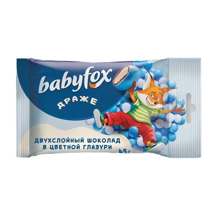 Драже Babyfox двухслойный шоколад в цветной оболочке 45 гр., флоу-пак