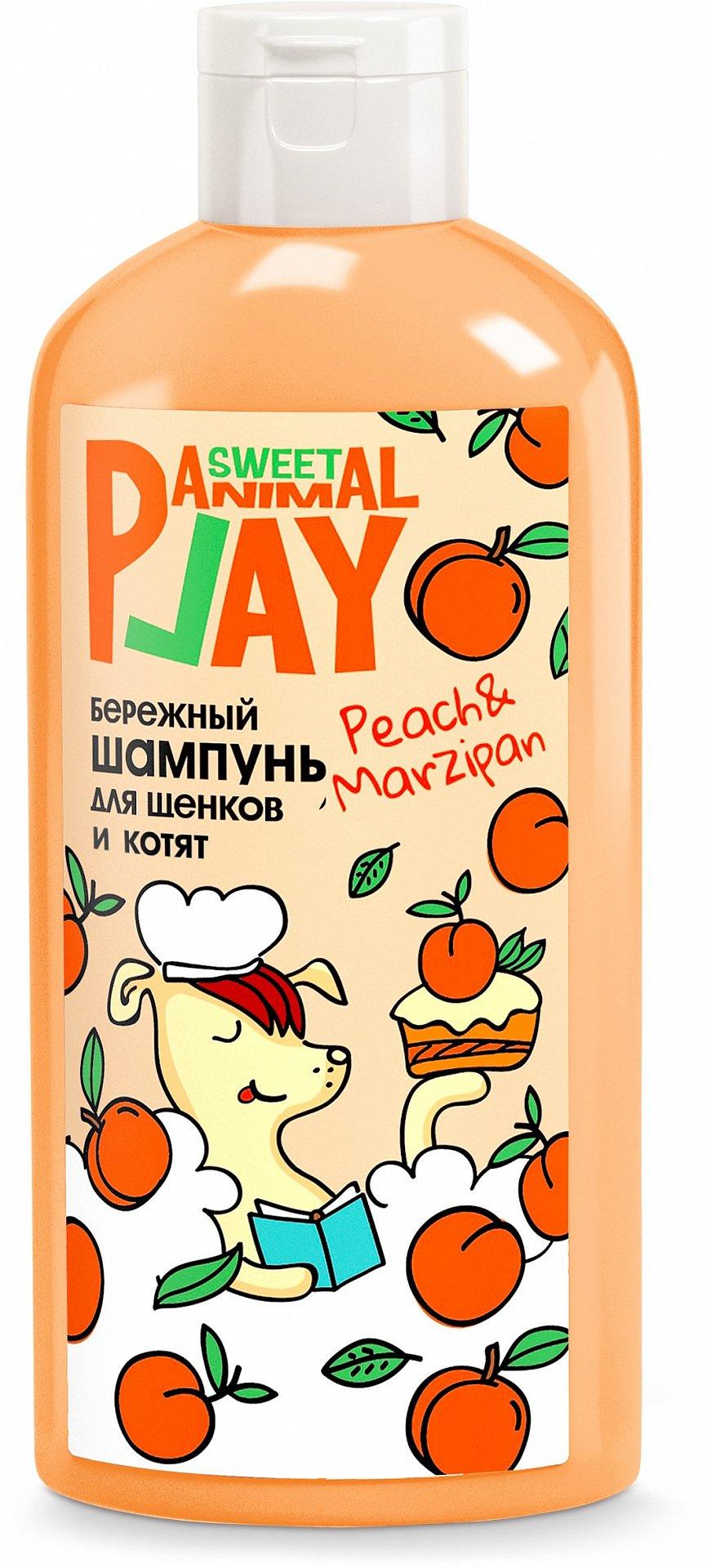 Шампунь для щенков и котят Animal Play Sweet бережный персиковый марципан 300 мл., ПЭТ