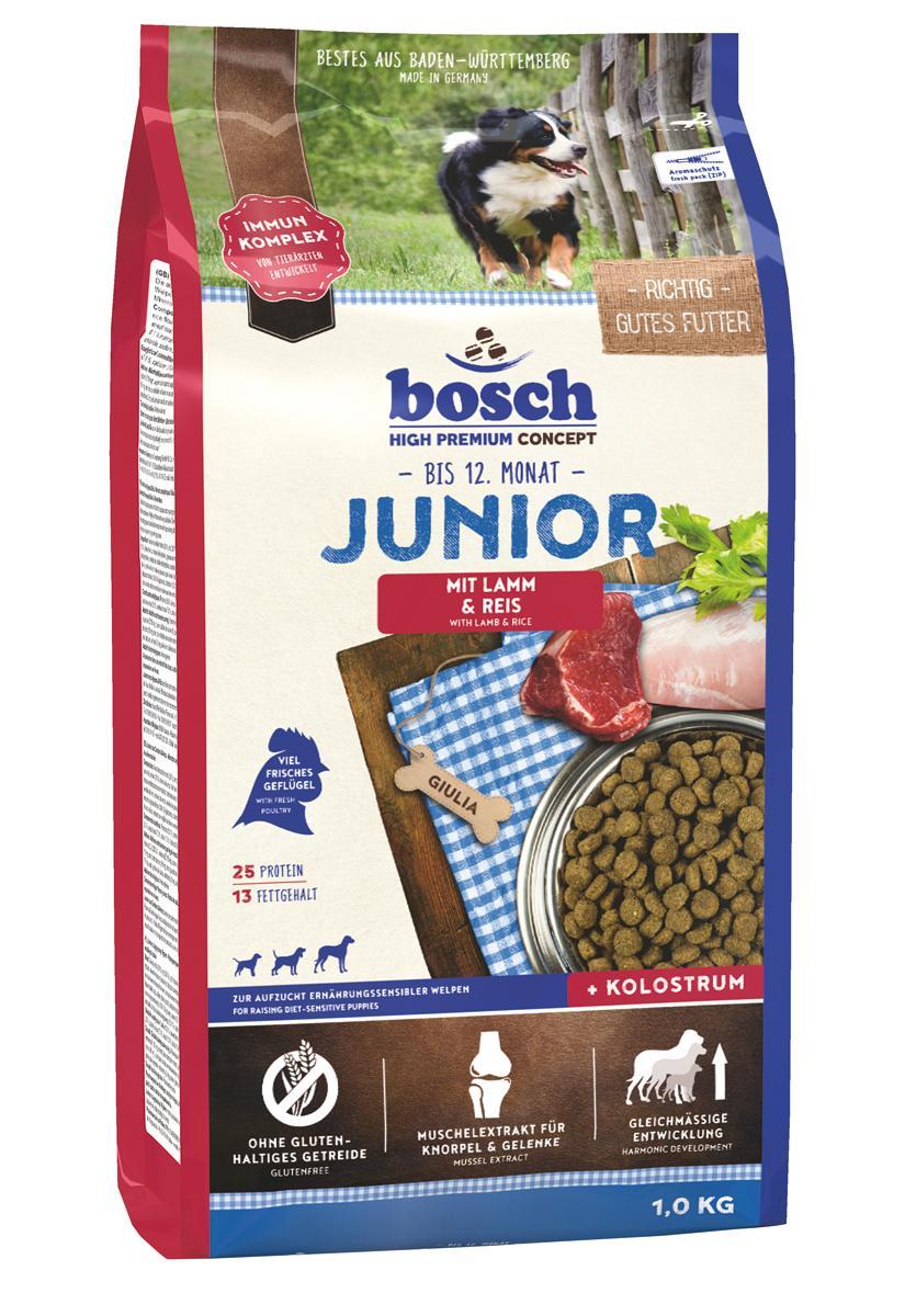 Сухой корм для щенков с ягнёнком и рисом Bosch Petfood Concept Bosch Junior 1 кг., пластиковый пакет