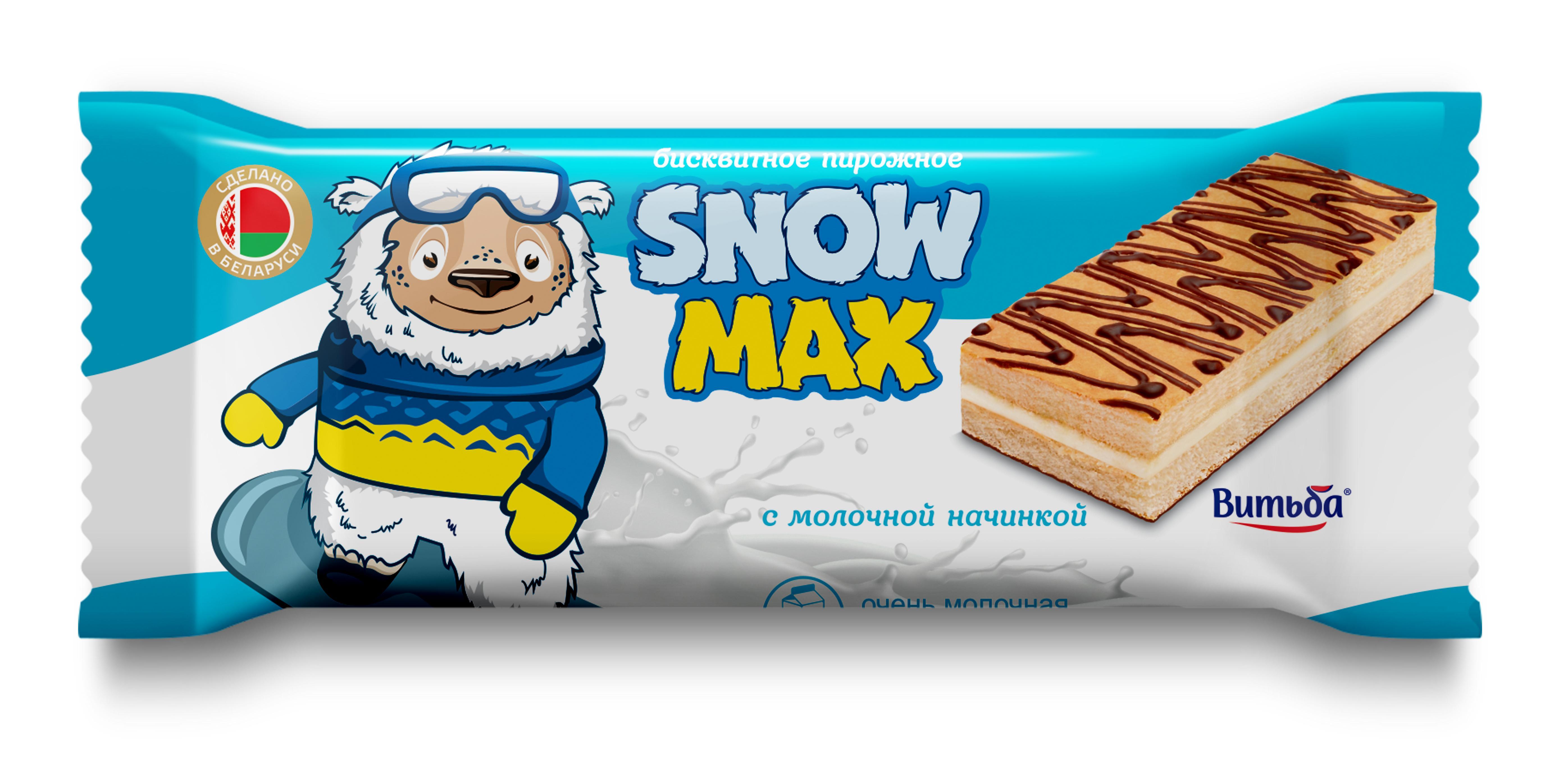 Бисквитное пирожное Витьба Snow Max с молочной начинкой 30 гр., флоу-пак