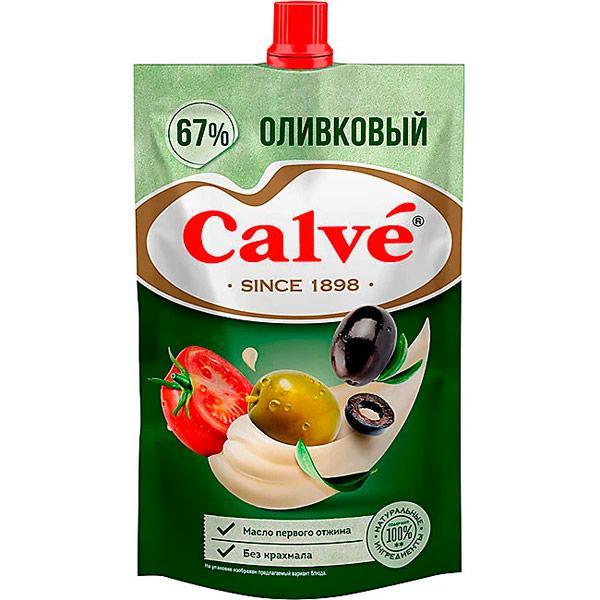Майонез Calve оливковый 67% 200 гр., дой-пак с дозатором