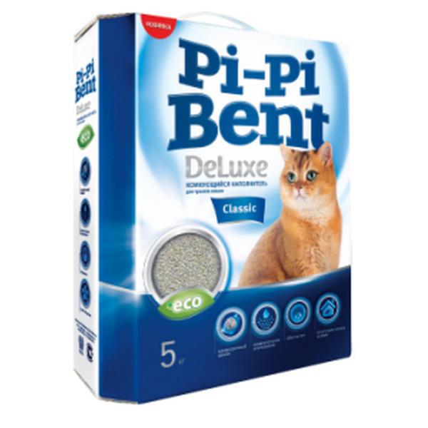 Наполнитель PI-PI-BENT DeLuxe Classic комкующийся для кошачьих туалетов 5 кг., флоу-пак