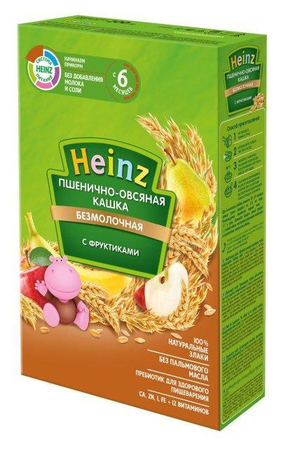 Каша Heinz Пшенично-овсяная безмолочная с фруктиками с 6 месяцев 2шт.