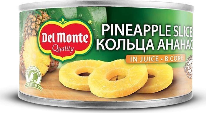 Ананасы Del Monte кольца в соке 220 гр., ж/б