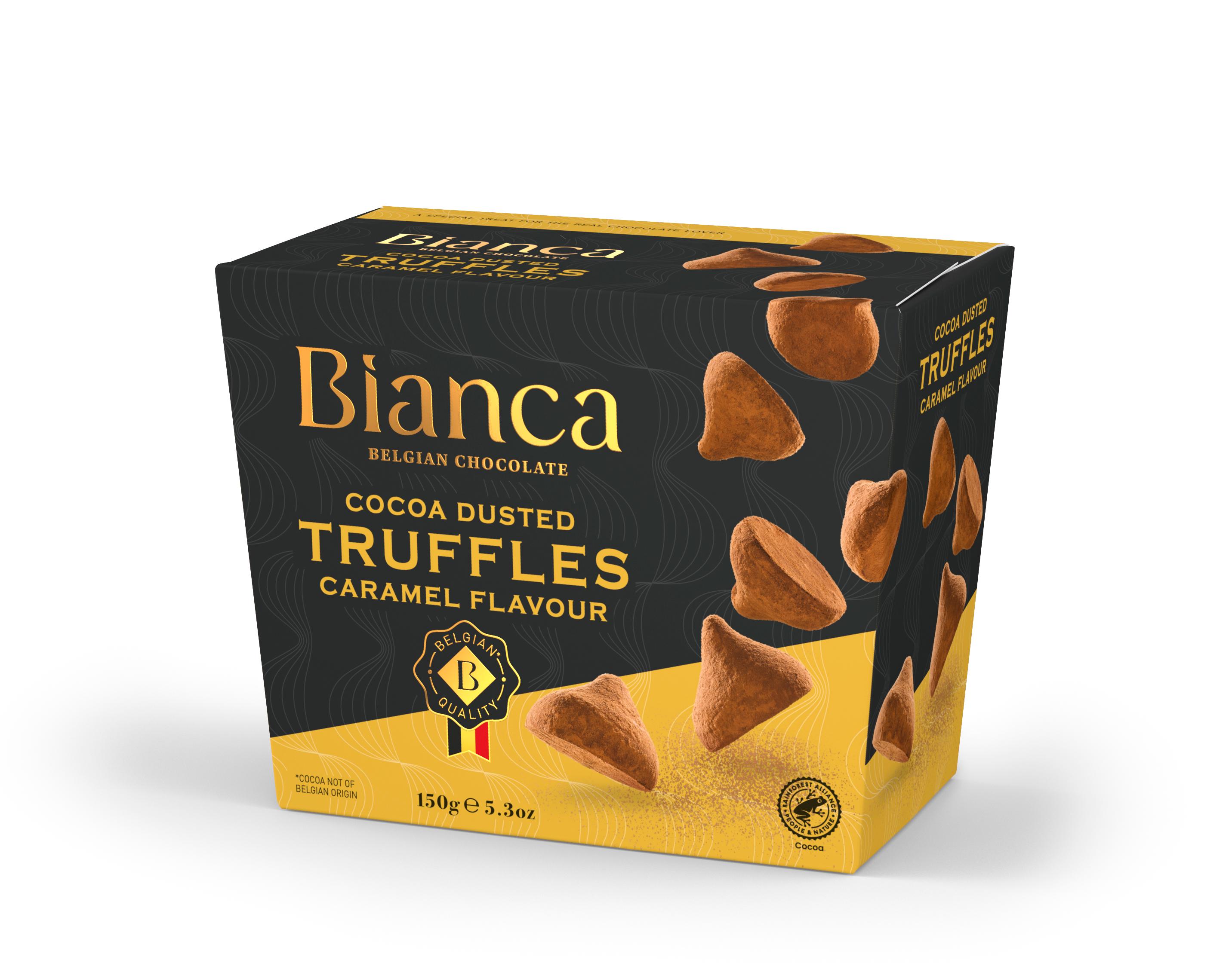 Конфеты шоколадные Bianca Caramel flavour Трюфели со вкусом карамели 150 гр., картон