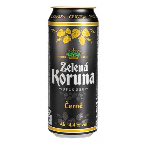 Пиво Cerne Zelena Koruna темное фильтрованное пастеризованное 4,4% Чехия 500 мл., ж/б