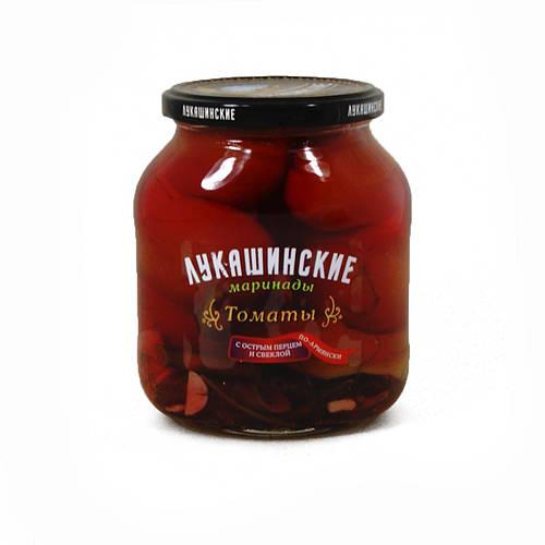 Томаты Лукашинские маринованные с острым перцем и свеклой по-армянски, 670 гр, стекло