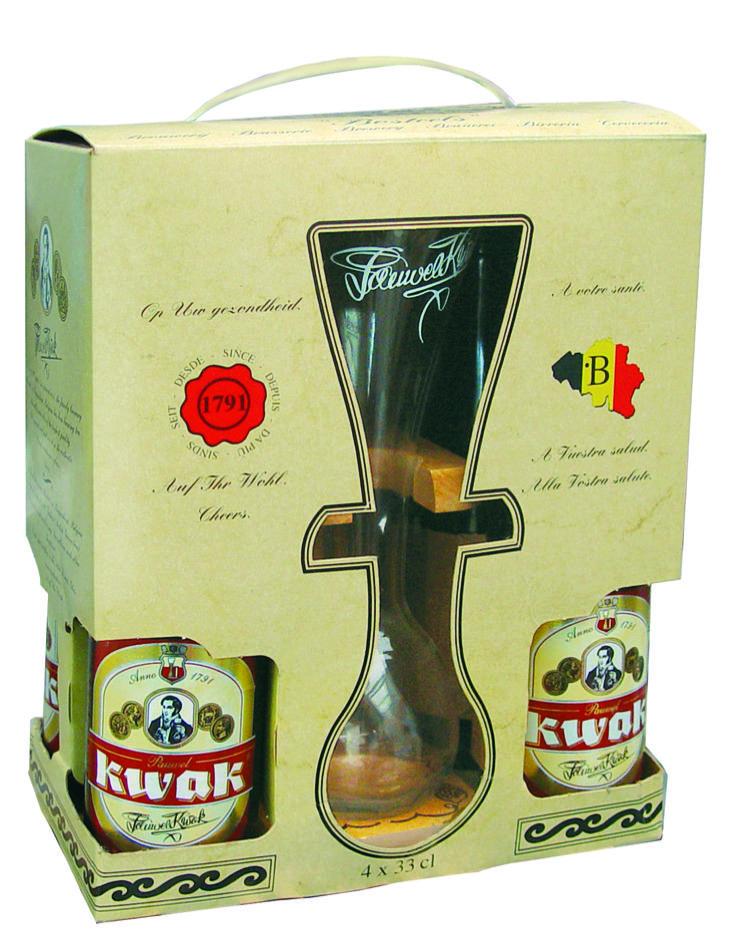 Набор Пиво Pauwel Kwak 8,4% 4шт. + бокал