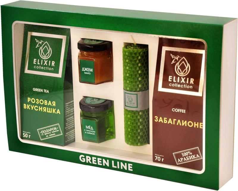 Набор подарочный Elixir Collection Green Line со свечой 600 гр., картон