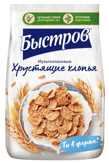 Готовый завтрак Быстров Традиционный Мультизлаковые хрустящие хлопья 680 гр., пакет