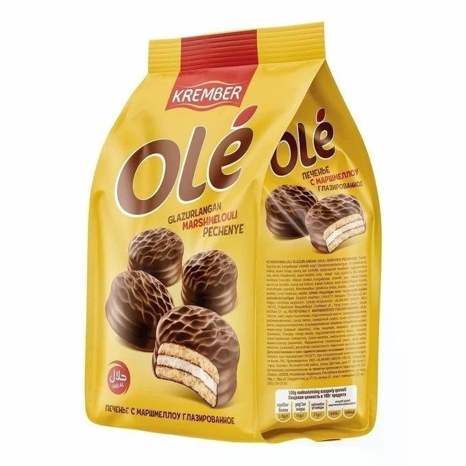Печенье затяжное Krember Ole глазированное с маршмеллоу 182 гр., флоу-пак