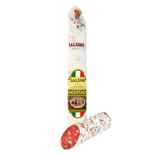 Колбаса сыровяленая Salumi di Bosco салями монтанья полусухая 200 гр., оболочка