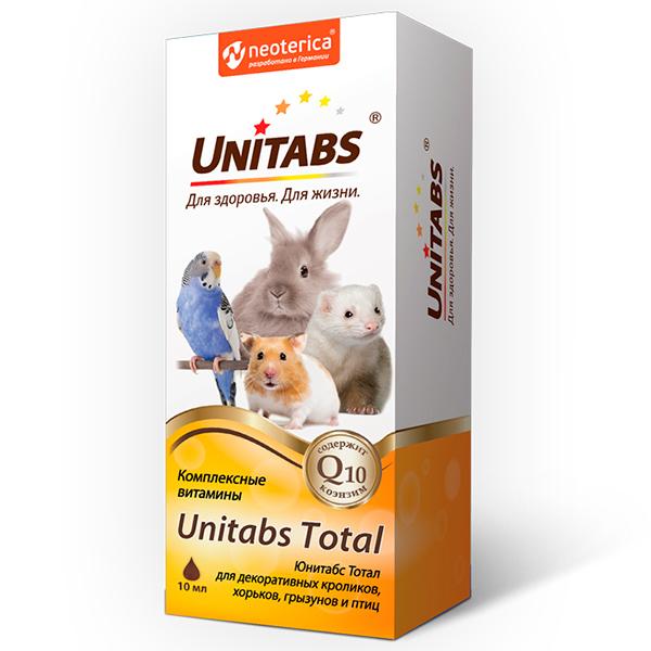 Витаминно-минеральный комплекс для кроликов птиц и грызунов Unitabs Тотал 10 мл., картон