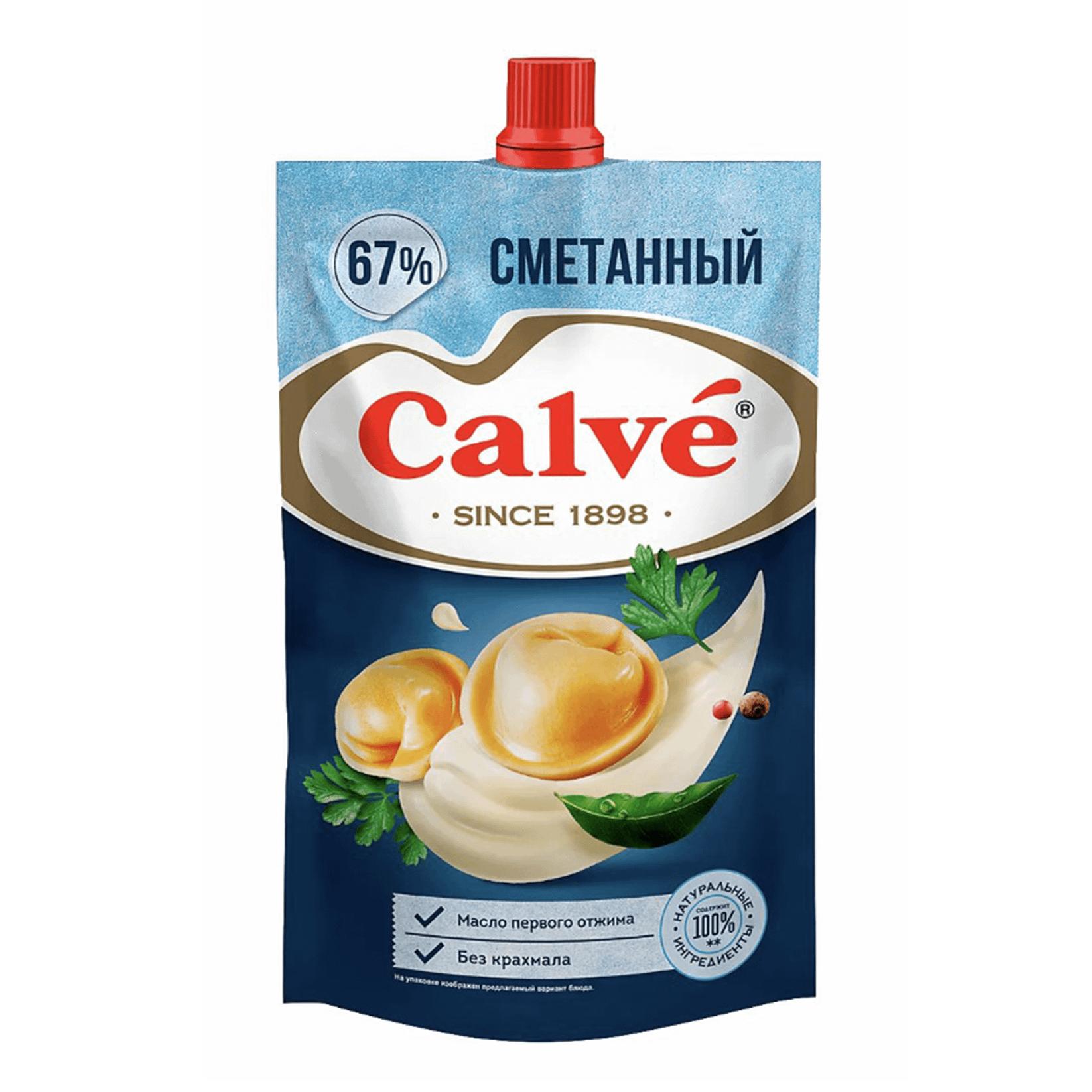 Майонез Calve сметанный 67% 200 гр., дой-пак с дозатором