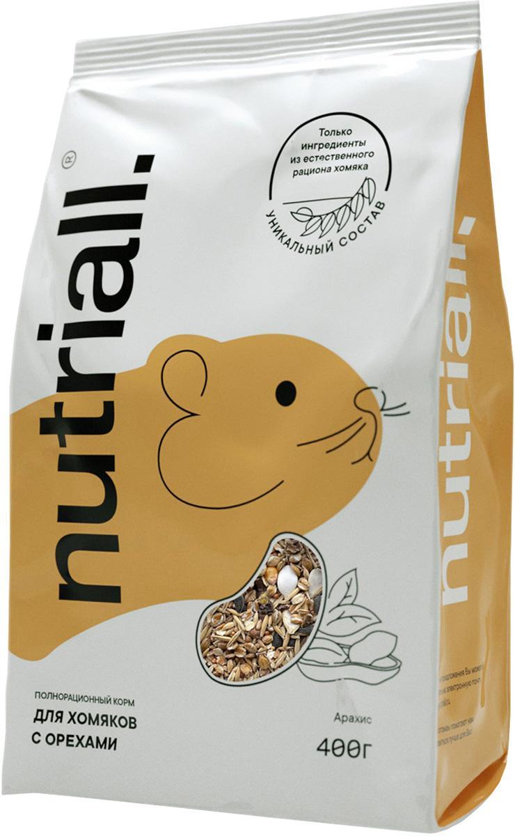 Корм для хомяков Nutriall полнорационный с орехом 400 гр., флоу-пак