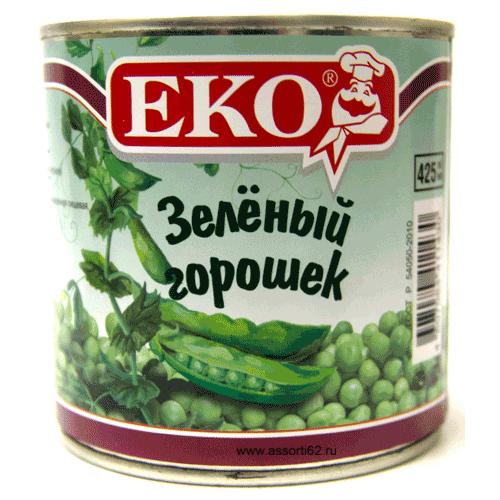 Горошек Eko зеленый , 425 гр, ж/б