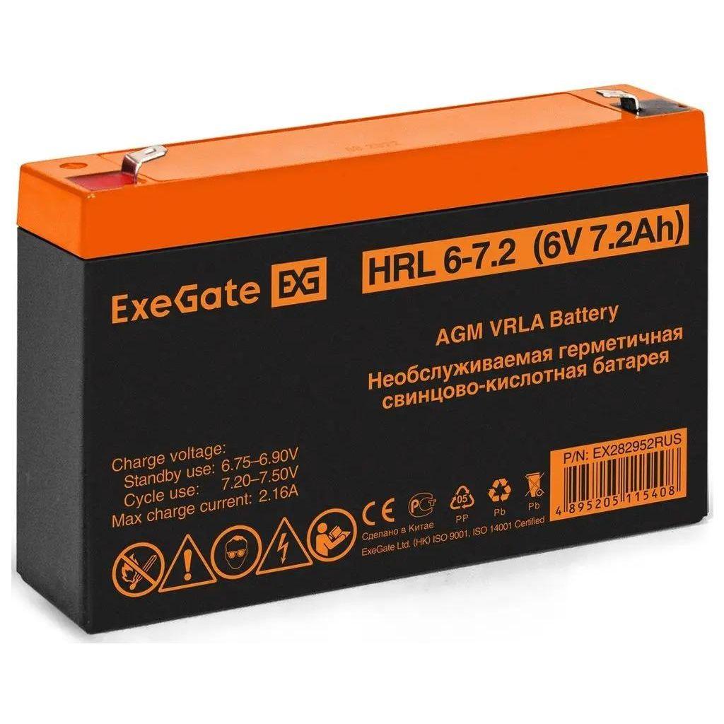 Аккумуляторная батарея EXEGATE EX282952 для ИБП, 6В, 7.2Ач [ex282952rus]