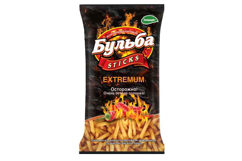 Чипсы Бульба Sticks Extremum тайский перец соломка 75 гр., флоу-пак