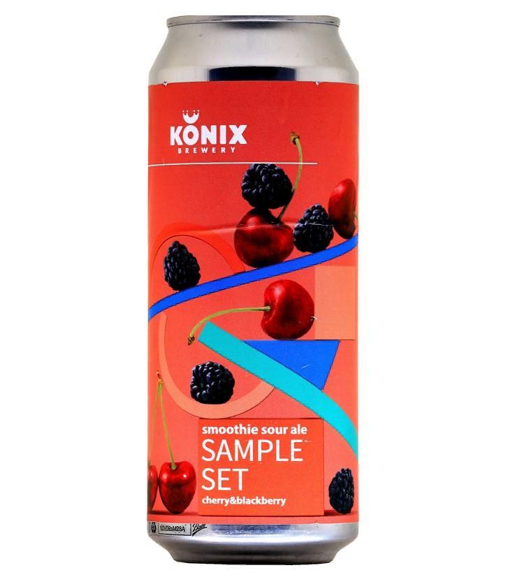 Пивной напиток крафтовый Konix Brewery Sample Set Cherry & Blackberry розовое нефильтрованное 6% 500 мл., ж/б