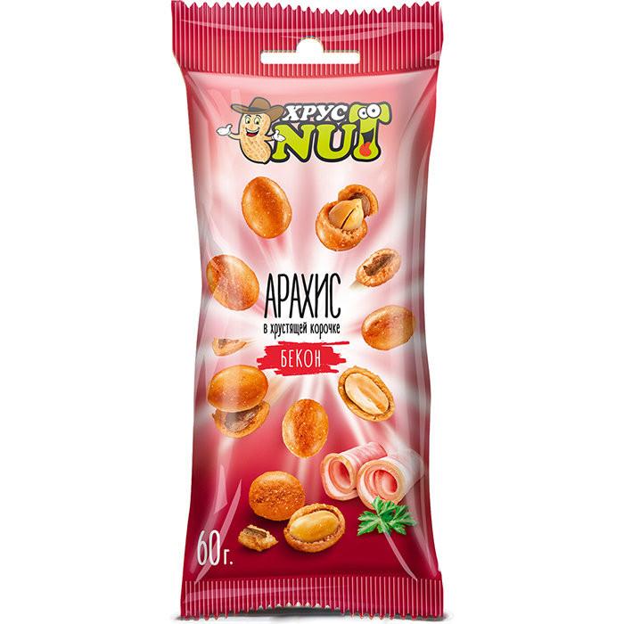 Арахис ХрустNUT в корочке бекон 60 гр., флоу-пак