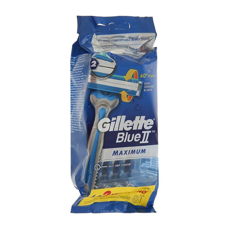 Бритвы мужские Gillette Blue II Maximum 8 штук, флоу-пак