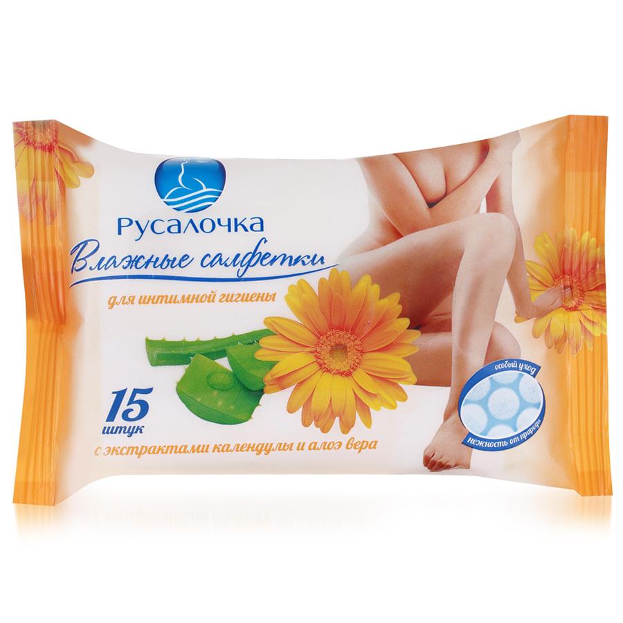 Влажные салфетки Русалочка Для интимной гигиены календула 15шт.