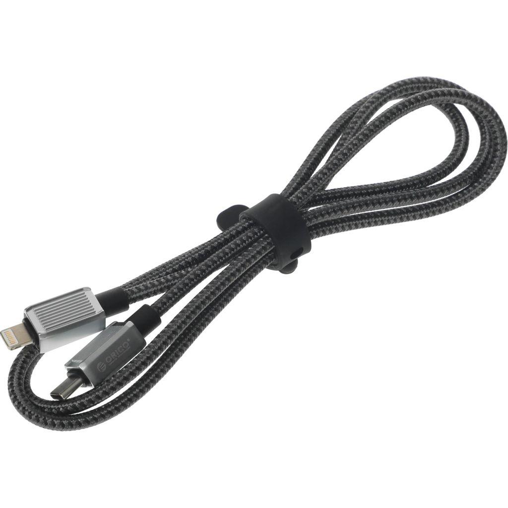 Кабель ORICO GQZ, Lightning (m) - USB Type-C (m), 1м, черный [orico-gqz29-10-bk-bp]