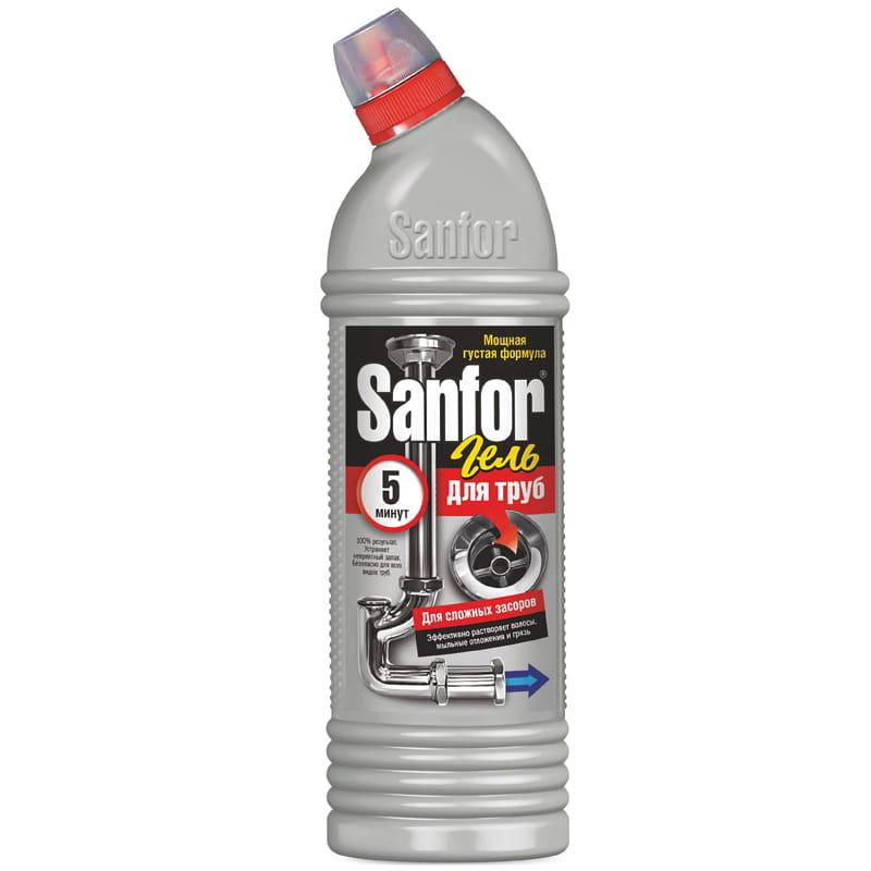 Гель для прочистки труб Sanfor 5 минут, 750 мл., пластиковая бутылка