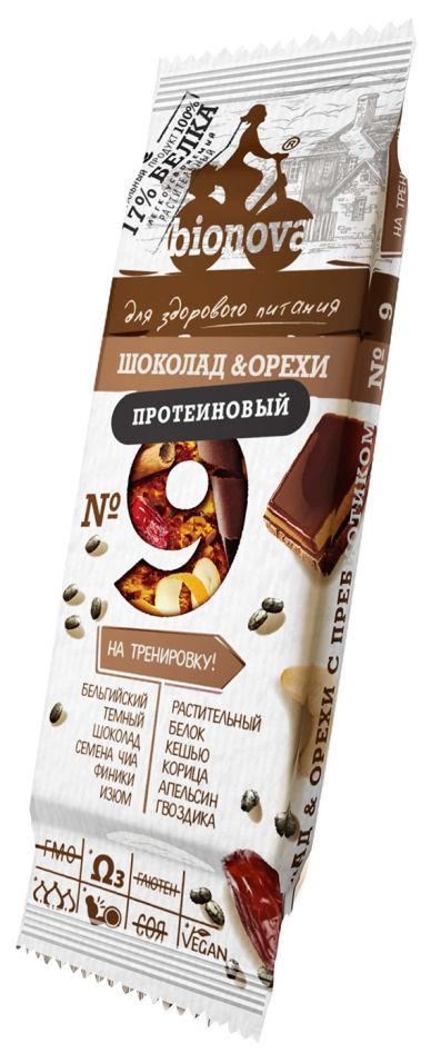 Батончик Bionova протеиновый шоколадно- ореховый, 35 гр., флоу-пак
