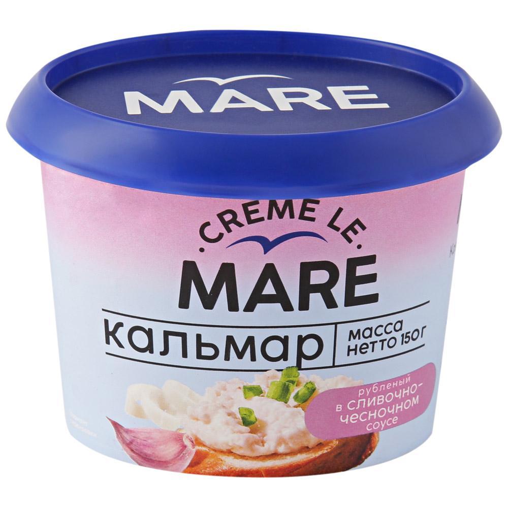 Кальмар Балтийский Берег Creme le Mare рубленый в сливочно чесночном соусе 150 гр., пластиковый контейнеровый контейнер
