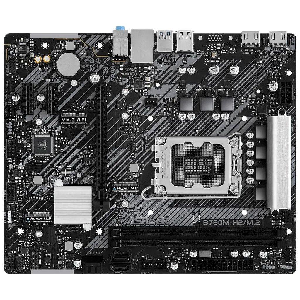 Материнская плата ASROCK B760M-H2/M.2, Socket LGA 1700, Intel B760, mATX, Ret