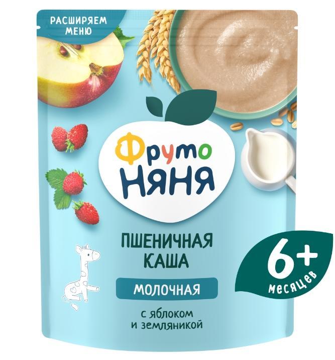 Kaша Фруто Няня молочная пшеничная яблоко-земляника 200 гр., дой-пак