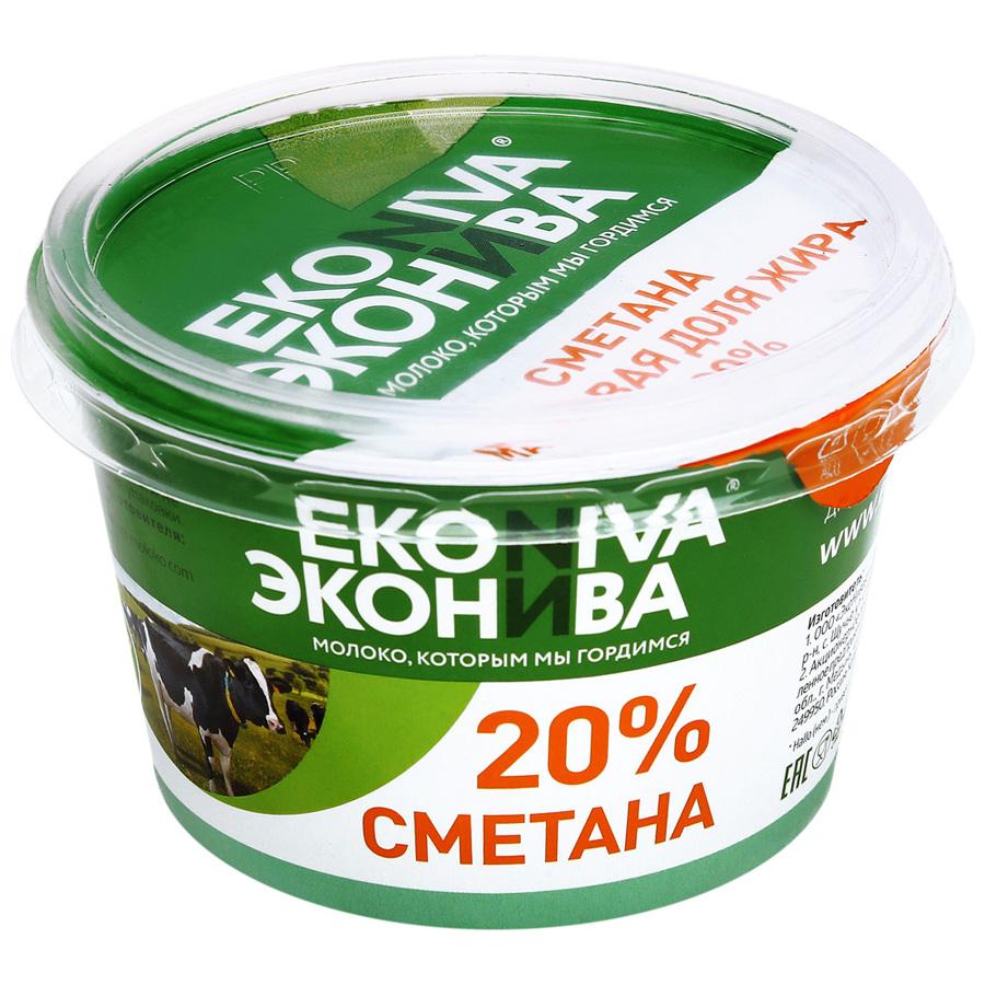 Сметана ЭкоНива 20% 180 гр., ПЭТ