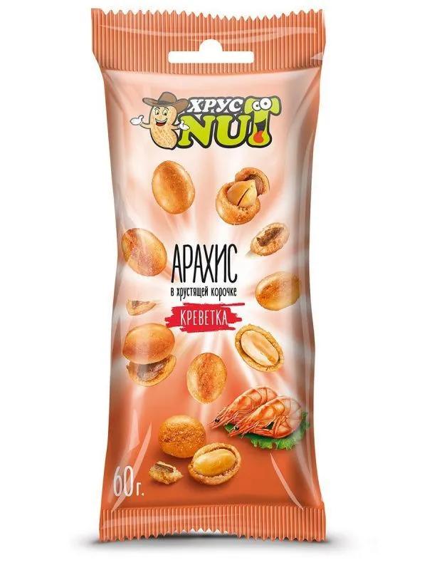 Арахис ХрустNUT Креветка в хрустящей корочке 60 гр., флоу-пак
