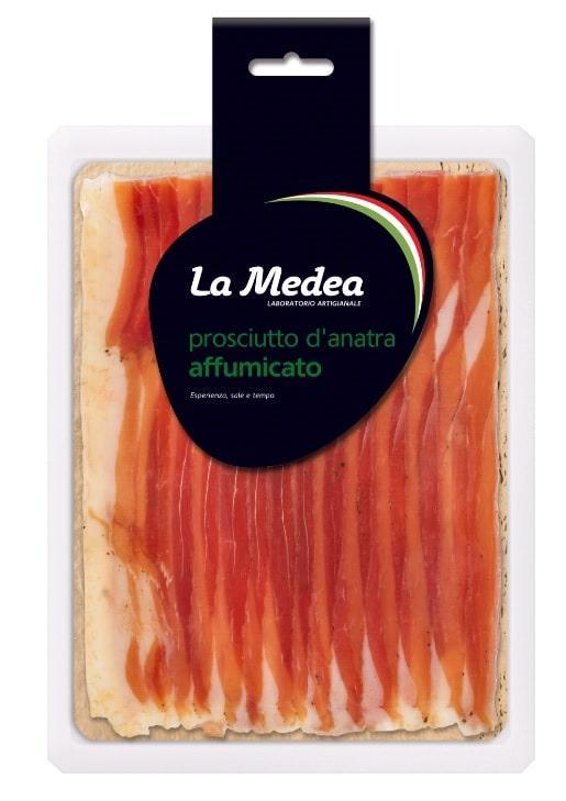 Хамон подкопченый из утиной грудки La Medea, 100 гр., в/у