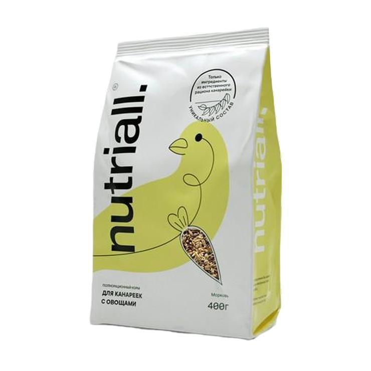 Корм для канареек Nutriall полнорационный с овощами 400 гр., флоу-пак