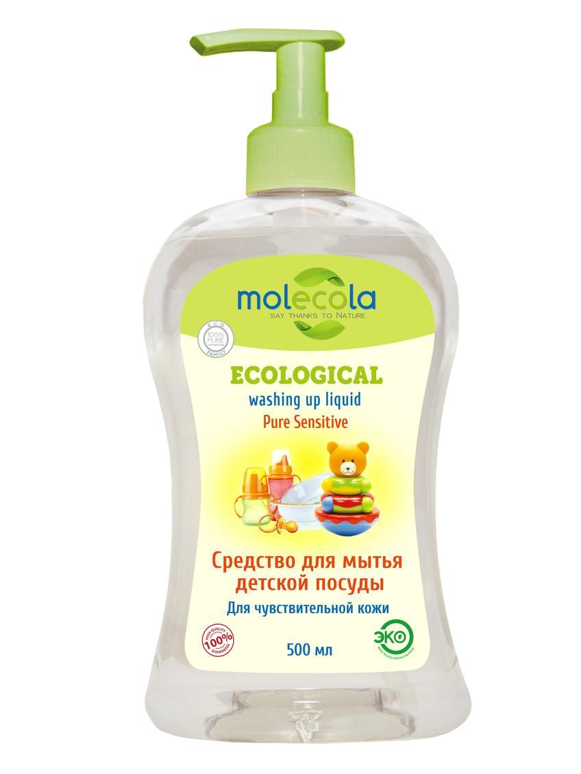 Средство для мытья детской посуды для чувствительной кожи Molecola Pure Sensitive, 500 мл., ПЭТ