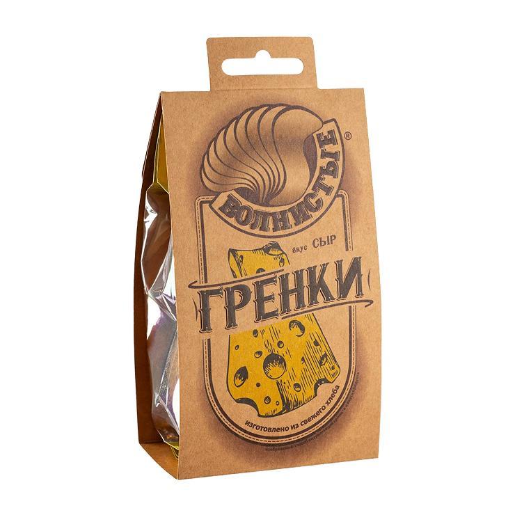 Гренки Волнистые со вкусом сыра жареные 75 гр., картон