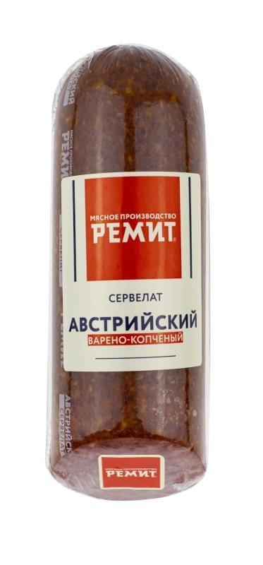 Колбаса сервелат Австрийский в/к срез, Ремит, 400 гр., в/у