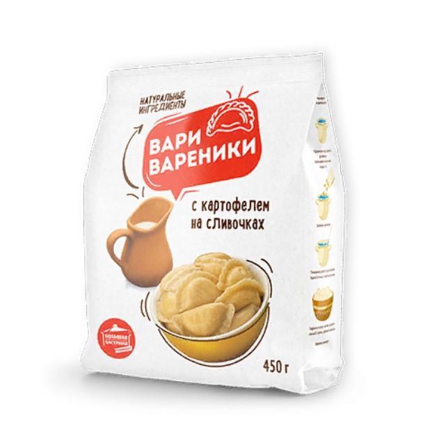 Вареники Вари вареники с картофелем на сливочках 450 гр., флоу-пак