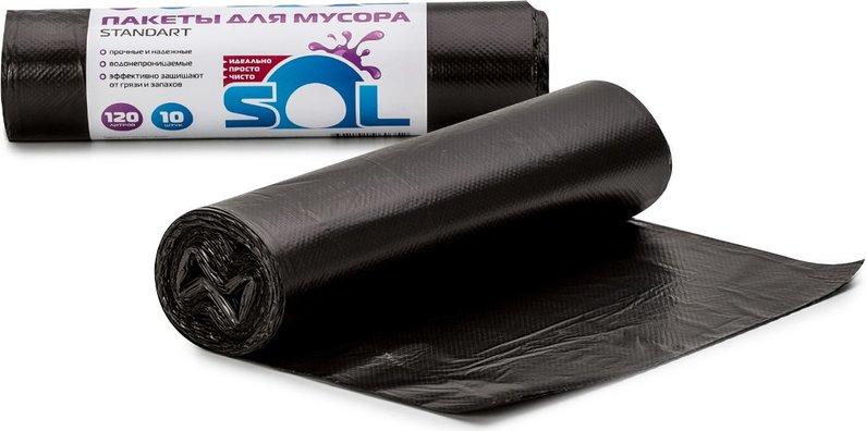 Мешки для мусора UfaPack черные 120 л. 10 шт., обертка
