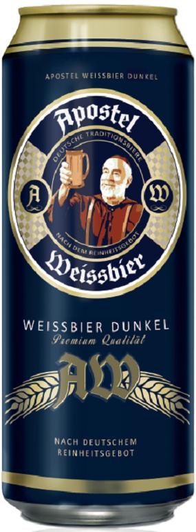 Пиво Apostel Weissbier Eichbaum dunkel темное нефильтрованное пастеризованное 5,3% 500 мл., ж/б