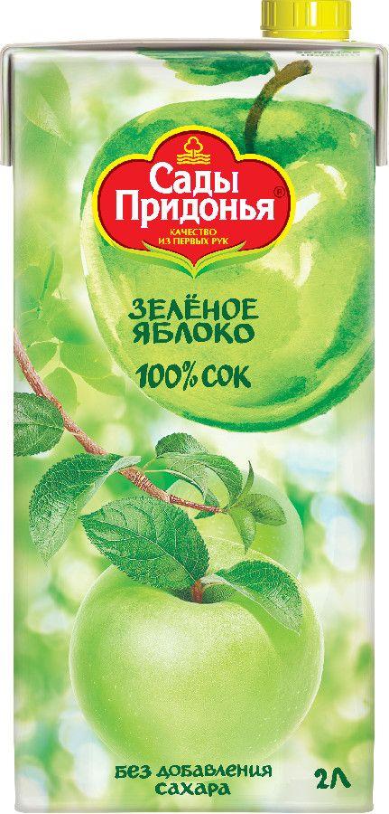 Сок Сады Придонья яблоко зеленое 2 л., тетра-пак