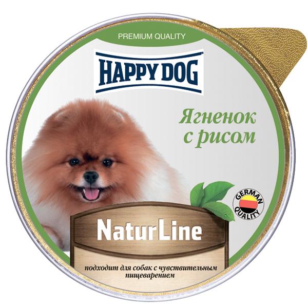 Влажный корм для собак Happy Dog Natur Line Ягненок рис паштет 125 гр., ламистер