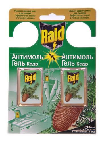 Гель против моли Кедр 2 шт., Raid, 15 мл., Блистер